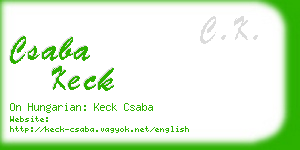 csaba keck business card